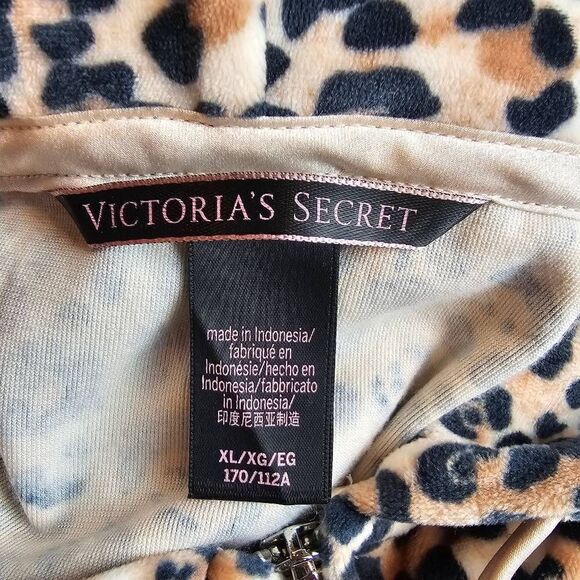 Victorias secret womens Sz XL leopard print hooded crop jacket top - Picture 7 of 8